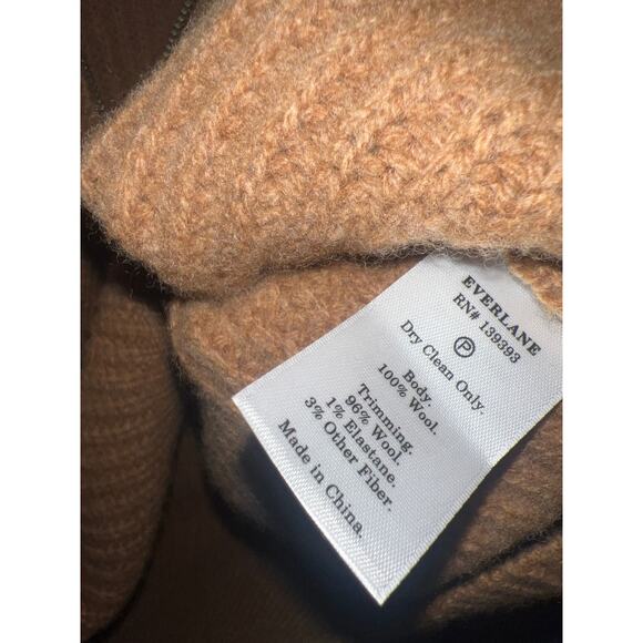 Everlane The half zip women's wool sweater in luxe merino camel color size med - Picture 2 of 5